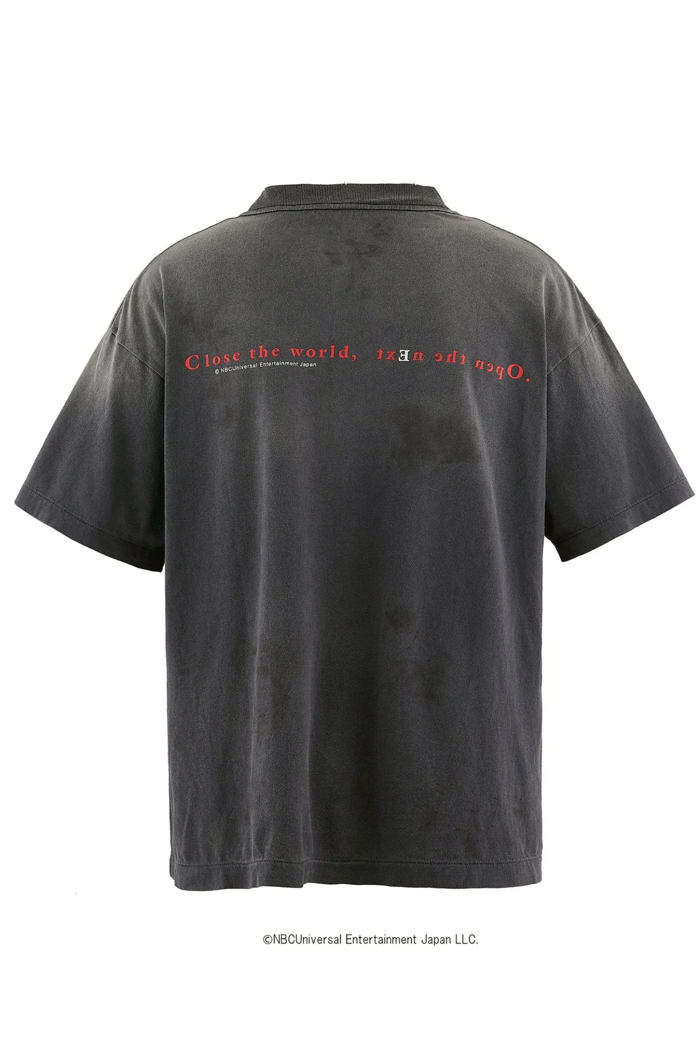 SAINT Mxxxxxx × serial experiments lain × GEEKS RULE GS_SS TEE/LAIN/BLK Sci-fi anime <Lingyin> co-branded ringing tone distressed short-sleeves Washed black S-XL Super rich and delicate printing technology perfectly shows the authentic details Customized co-branded accessories The real correct version Ready-made clothes Assute dyeing Washed to make old Maliu water faded